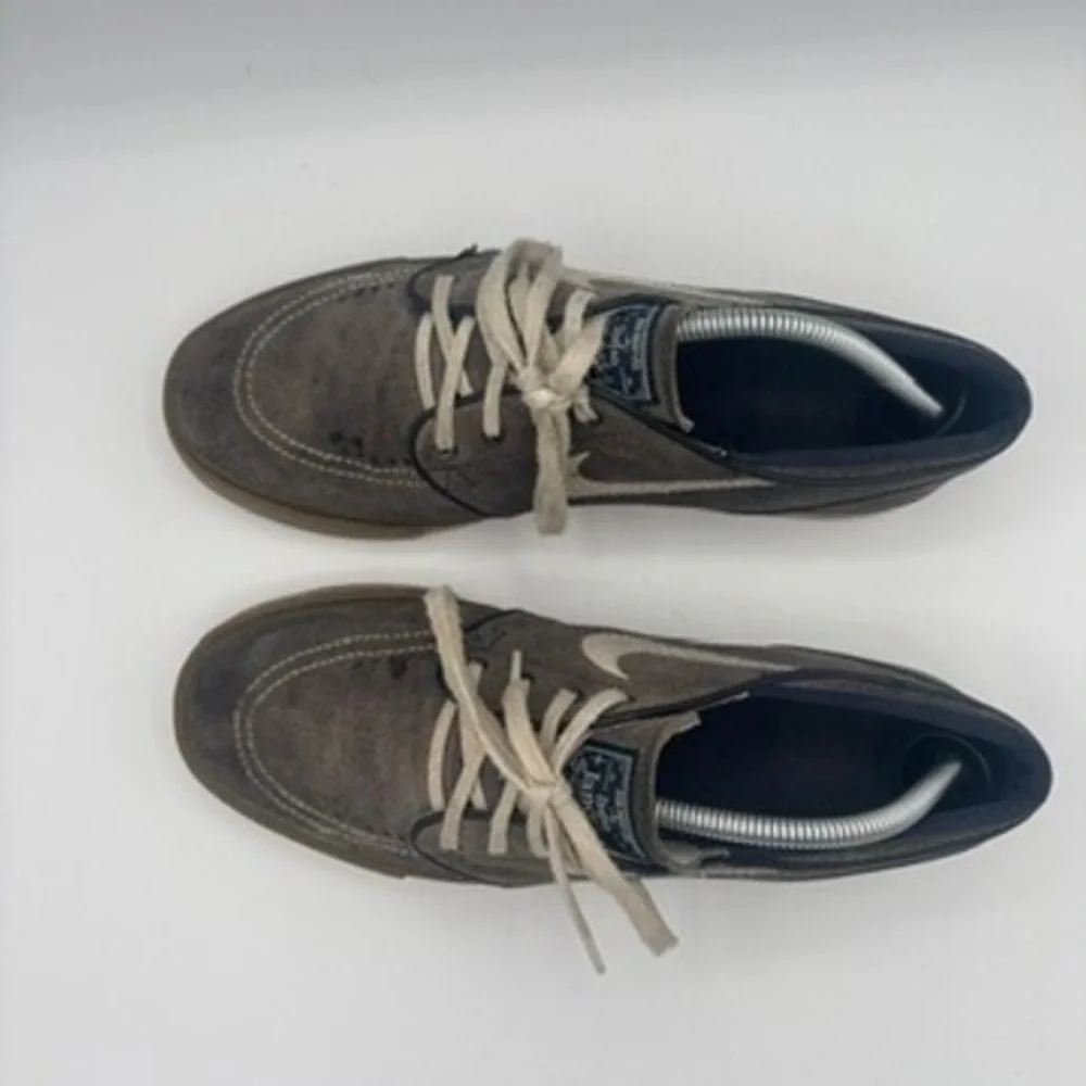 Nike SB ZOOM AIR Stefan Janoski Mens Sz 10 Gray Suede Skate Sneakers Gum Sole‎